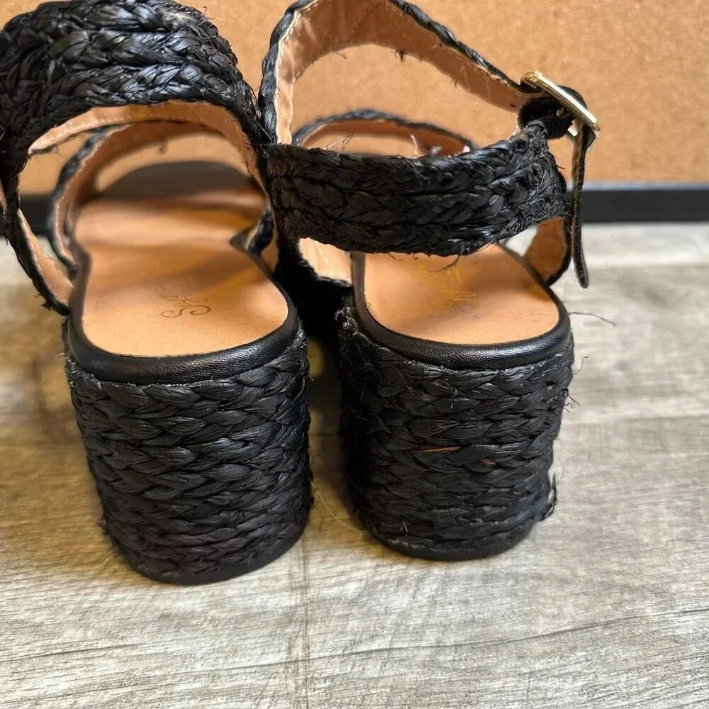 Seychelles Women's Glistening Platform Raffia Sandal in Black Size 9.5 - Picture 3 of 6